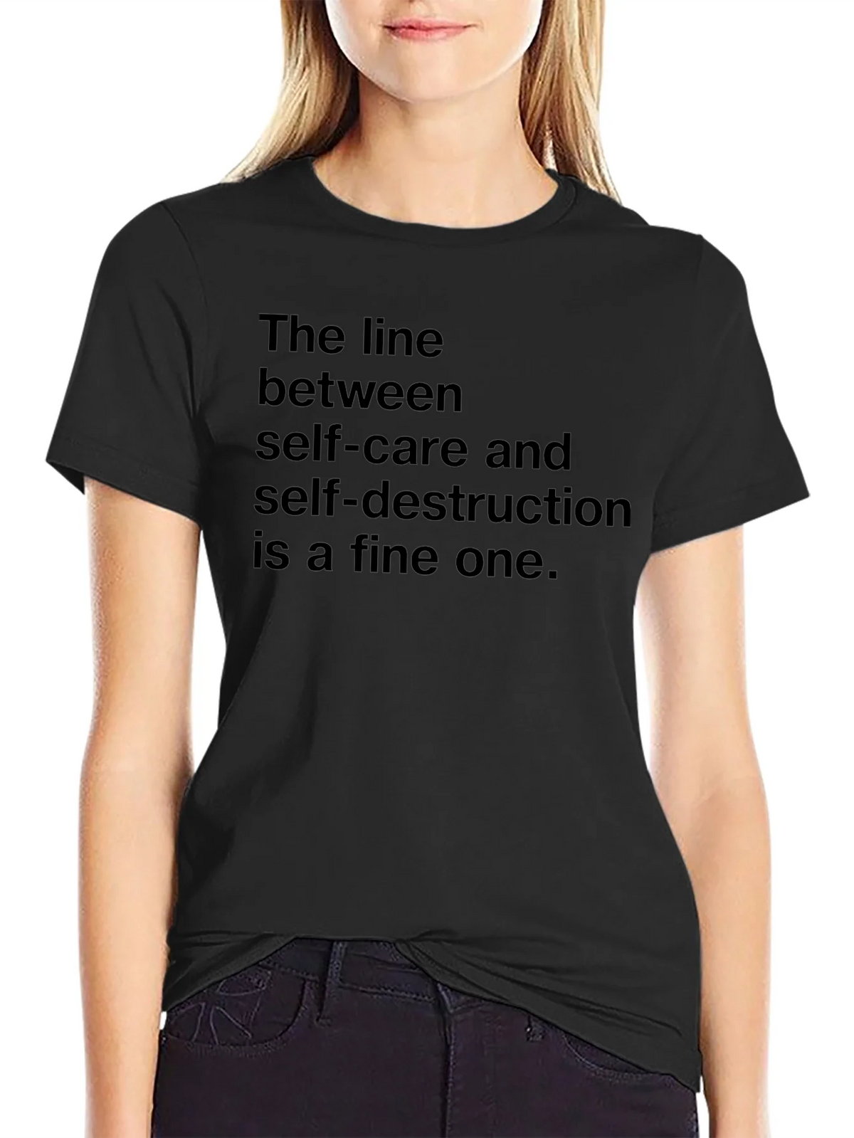 The Line Between Self-Care T-Shirt - Dark Humor Tee product image 2