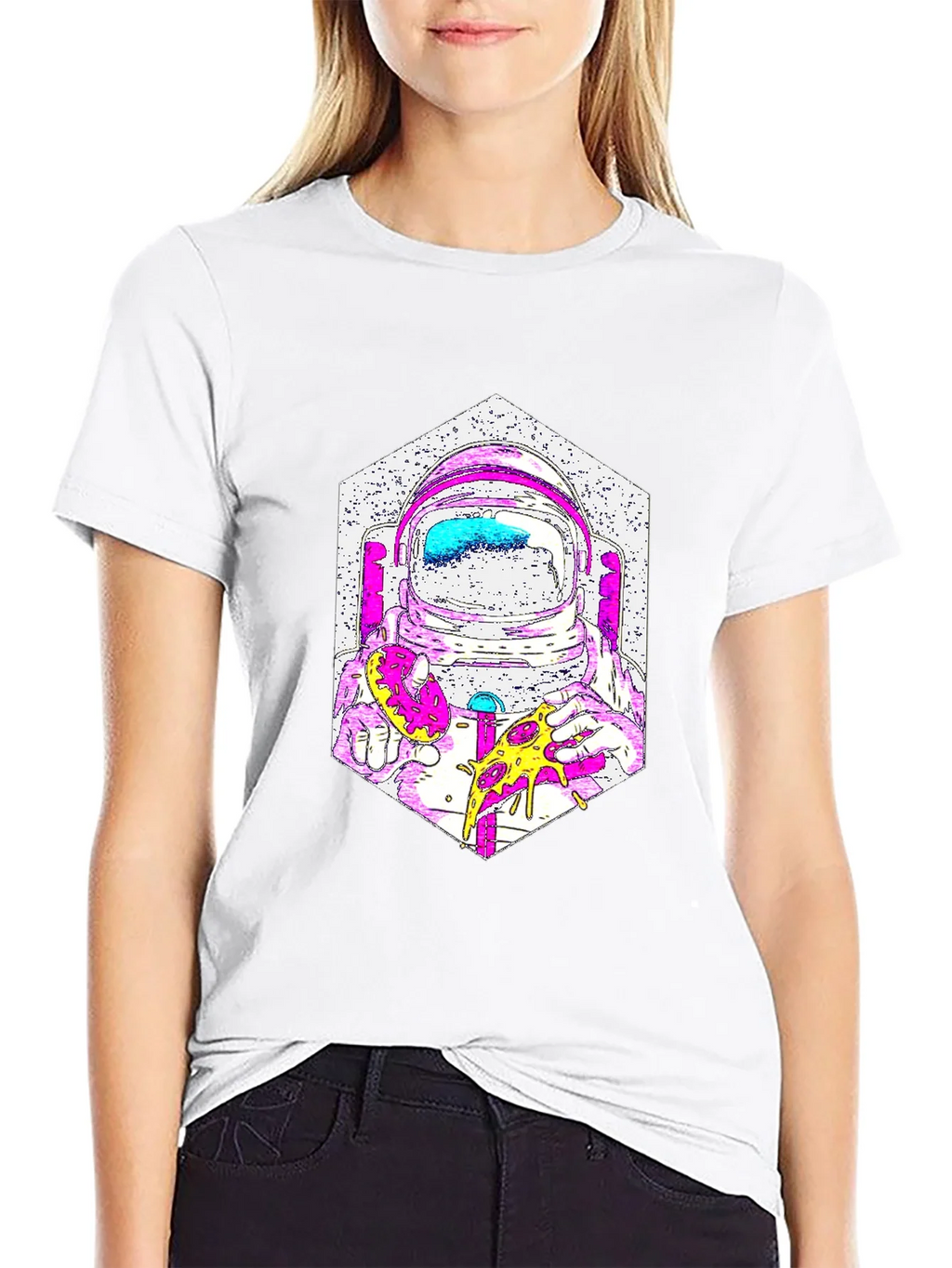 Astronaut Pizza Graphic T-Shirt - Cool Space Tee product image 8