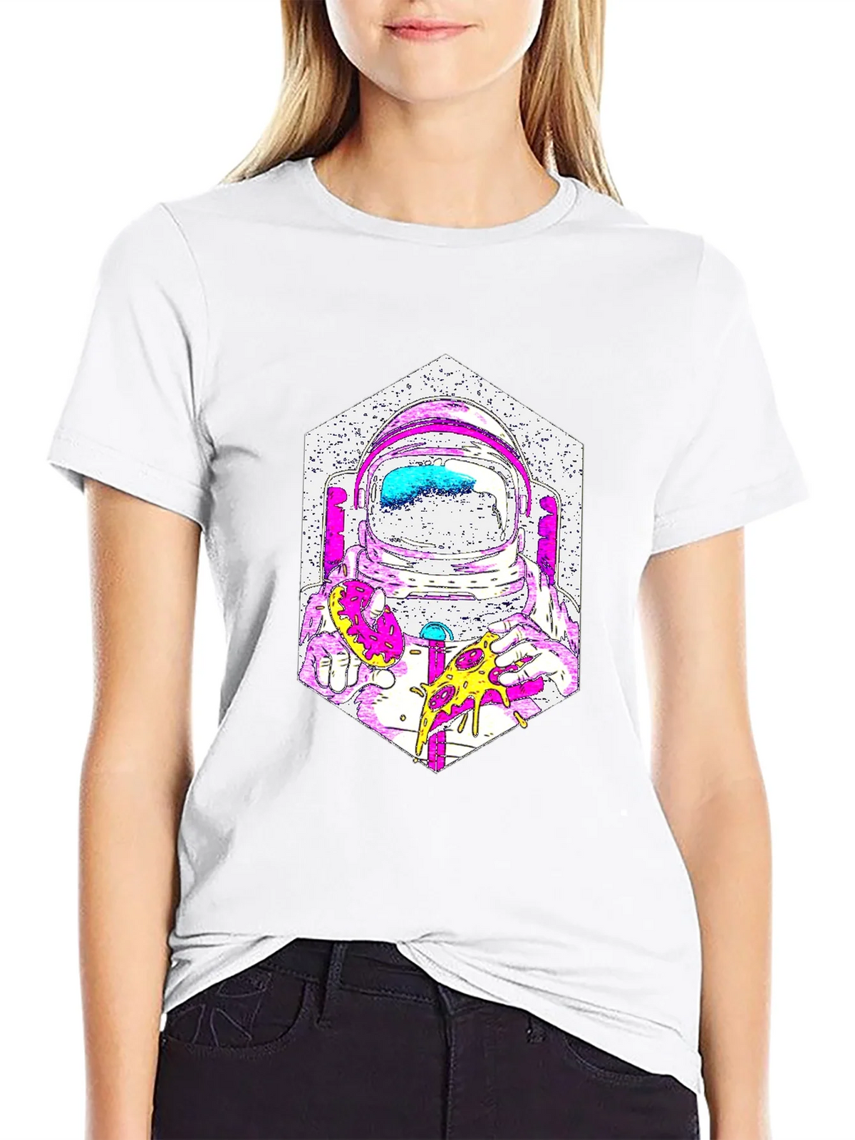 Astronaut Pizza Graphic T-Shirt - Cool Space Tee product image 8
