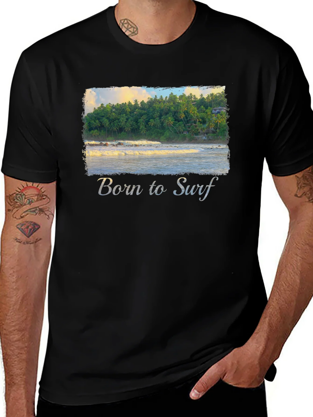 Born to Surf T-Shirt - Tropical Beach Design product image 1
