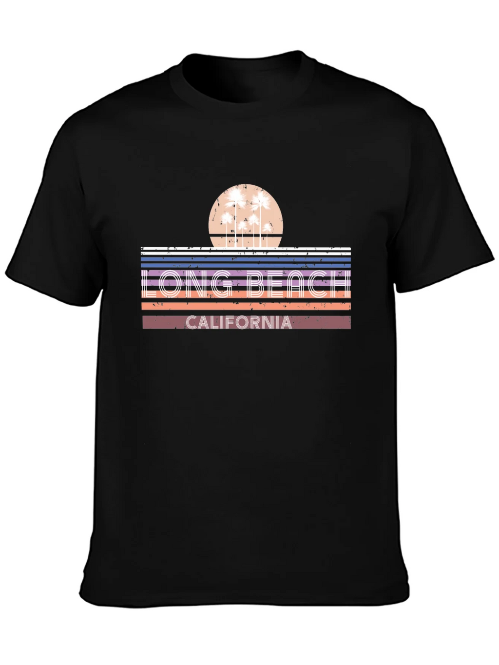 Long Beach California Retro Sunset T-Shirt product image 3