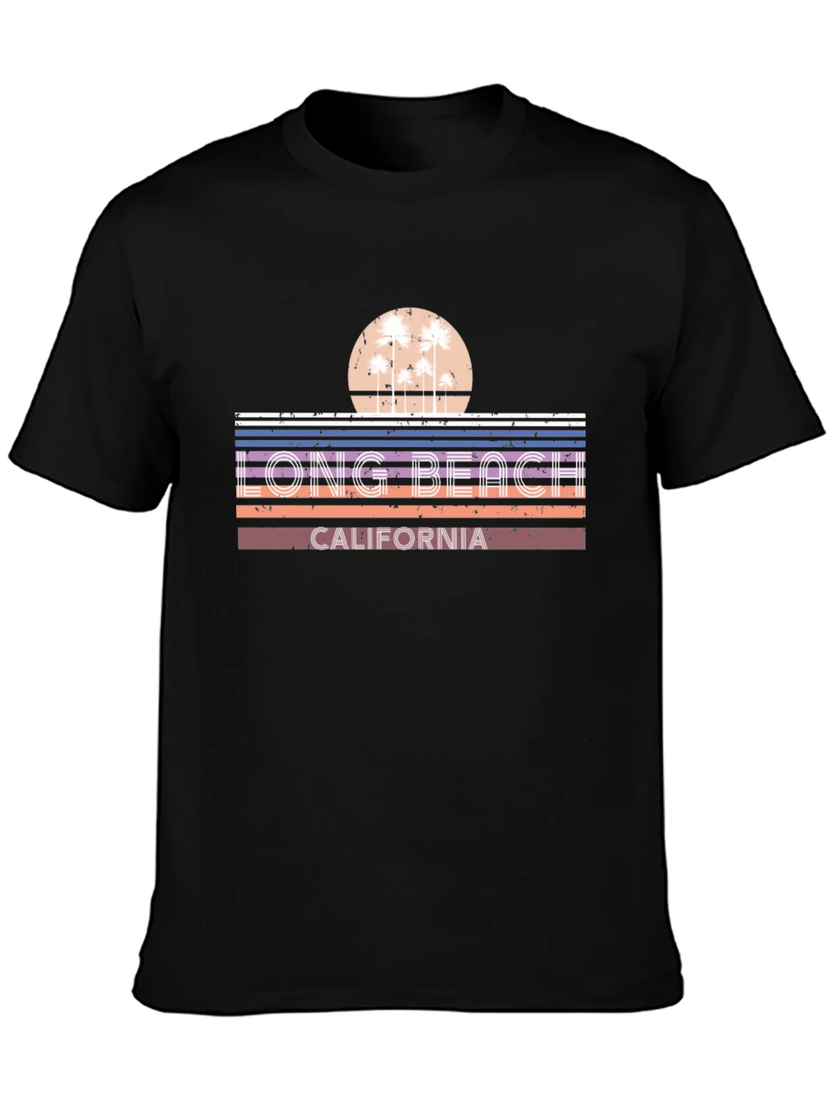 Long Beach California Retro Sunset T-Shirt product image 3