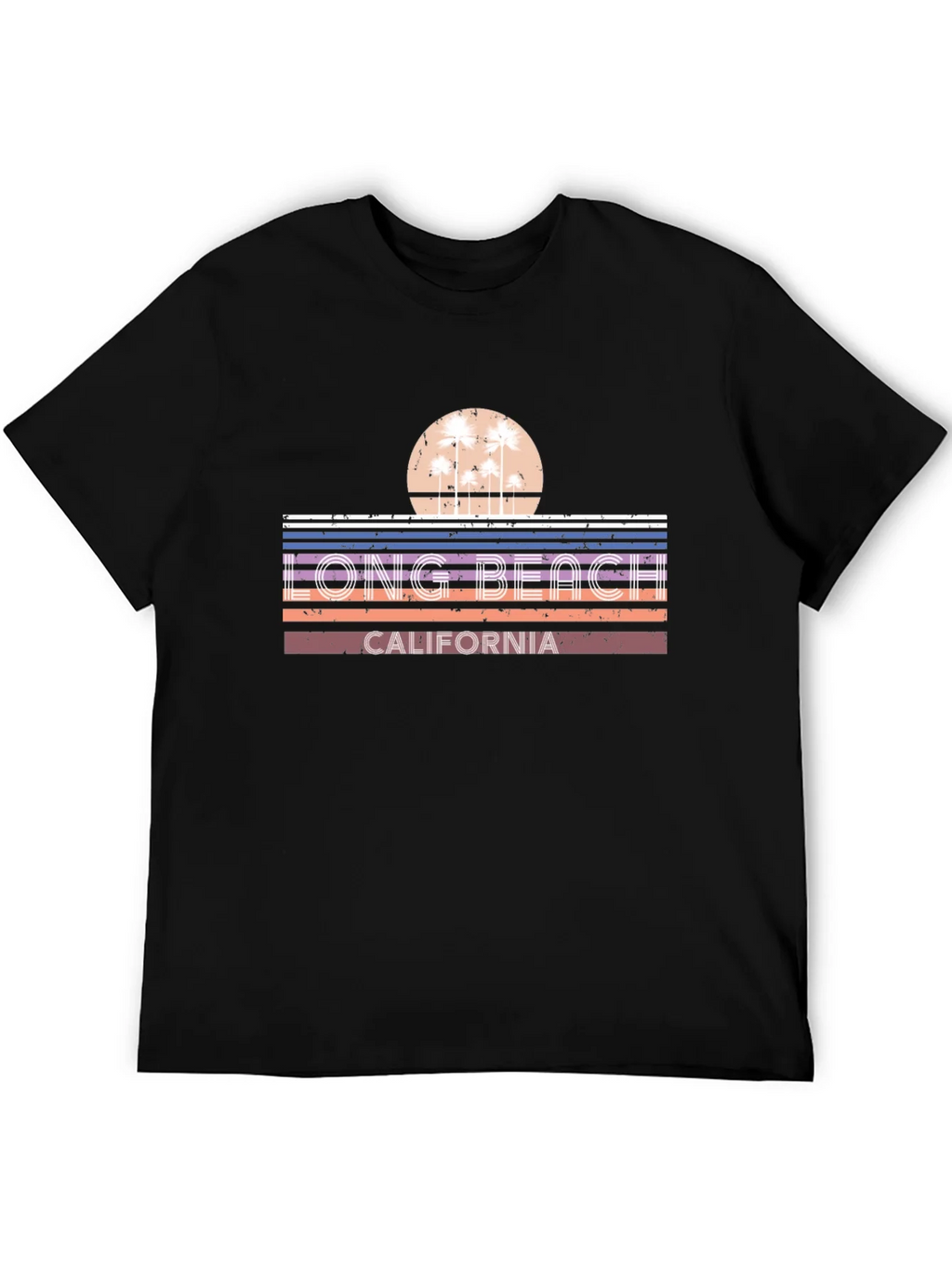 Long Beach California Retro Sunset T-Shirt product image 5