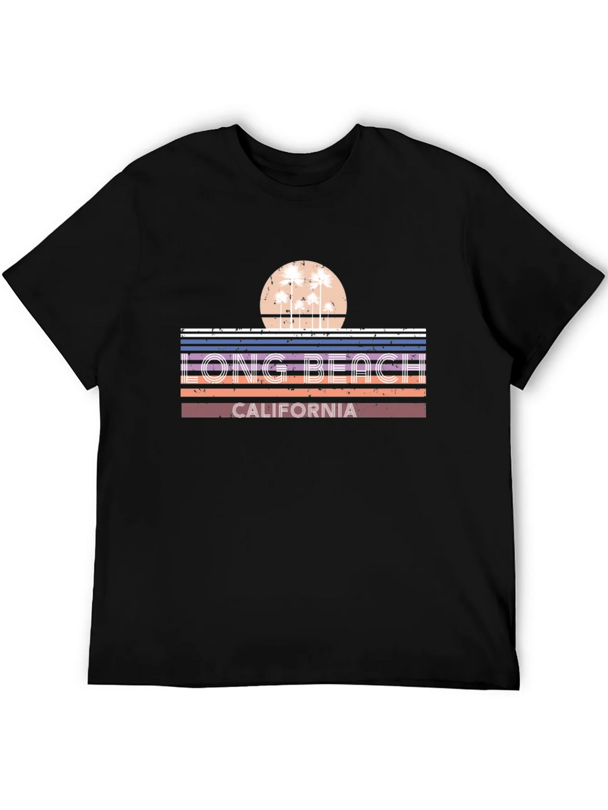 Long Beach California Retro Sunset T-Shirt product image 5