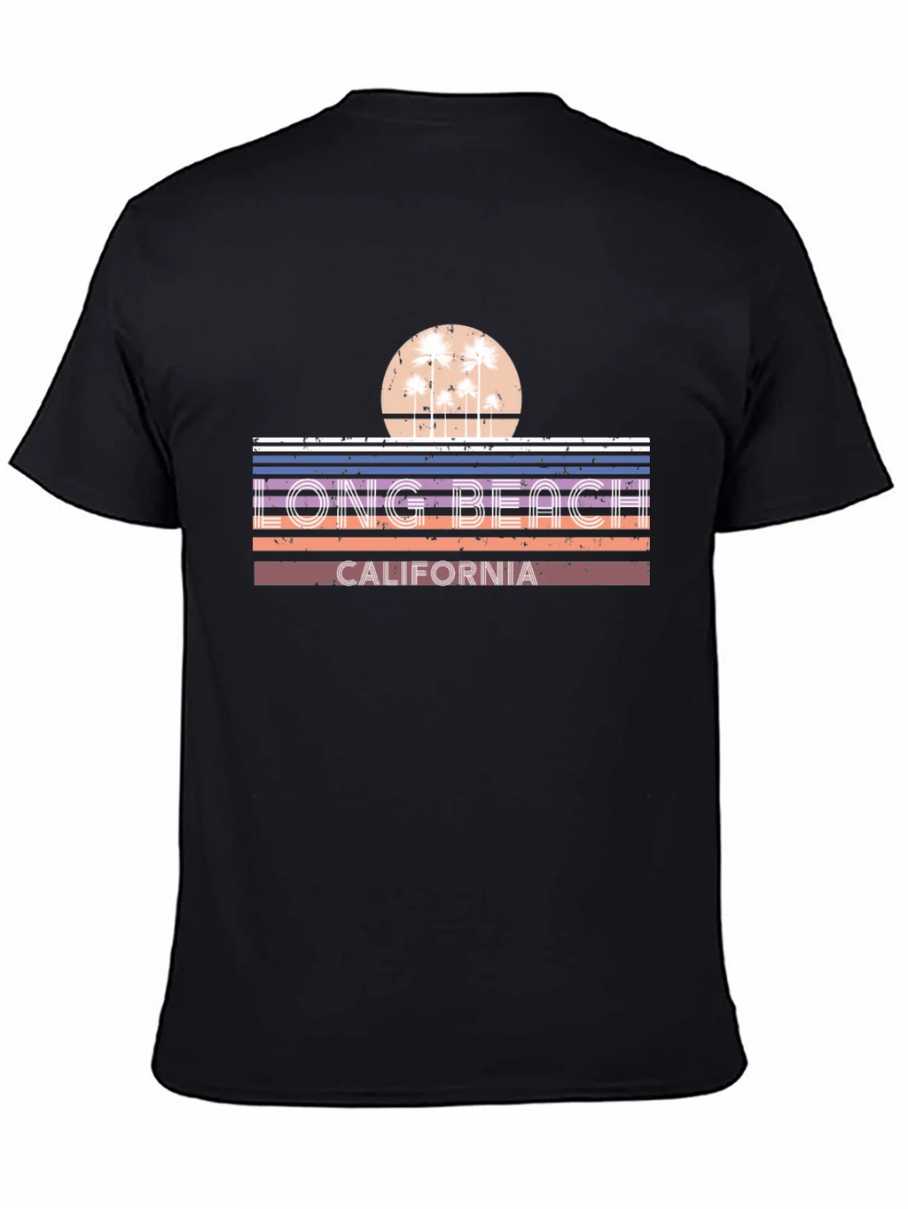 Long Beach California Retro Sunset T-Shirt product image 4