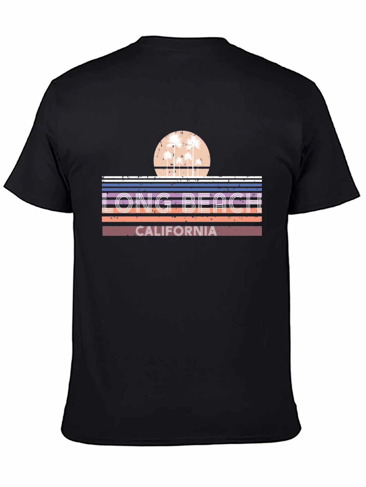 Long Beach California Retro Sunset T-Shirt product image 4