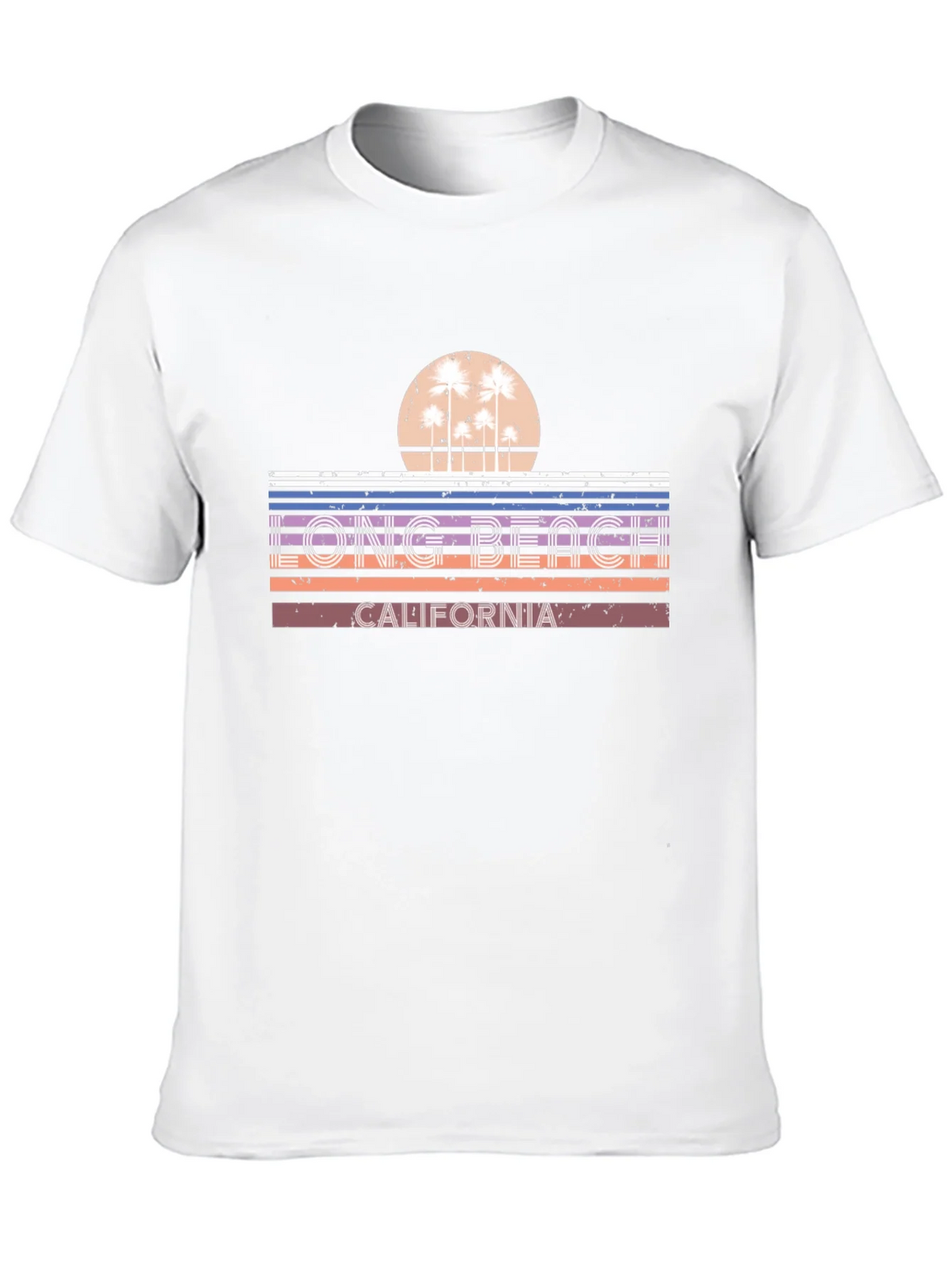 Long Beach California Retro Sunset T-Shirt product image 7