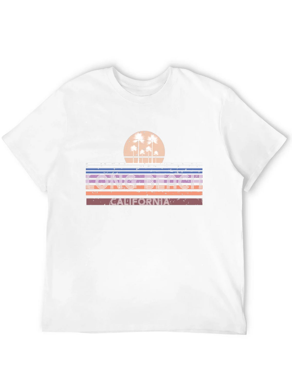 Long Beach California Retro Sunset T-Shirt product image 9