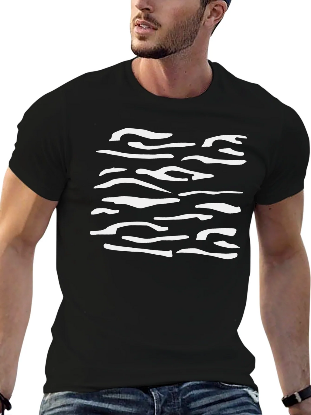Abstract Stripe Pattern Graphic Tee product image 5
