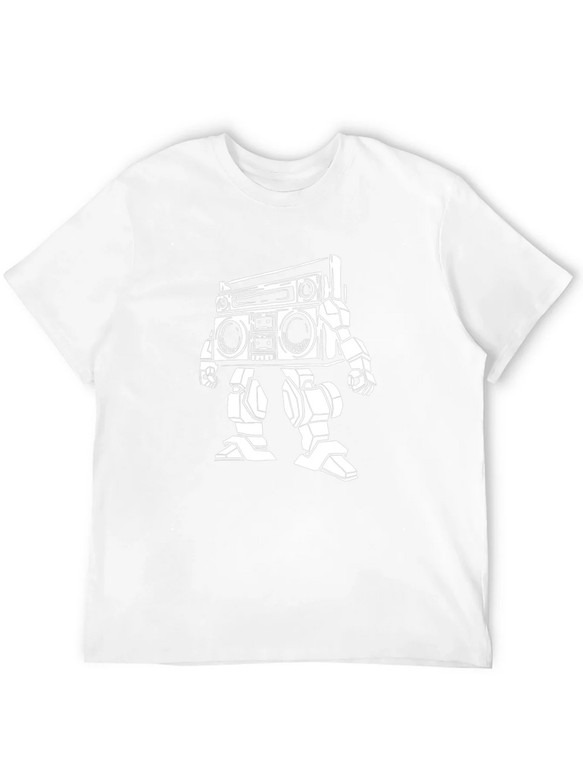 Retro Robot Boombox T-Shirt - Black Cotton Tee product image 11