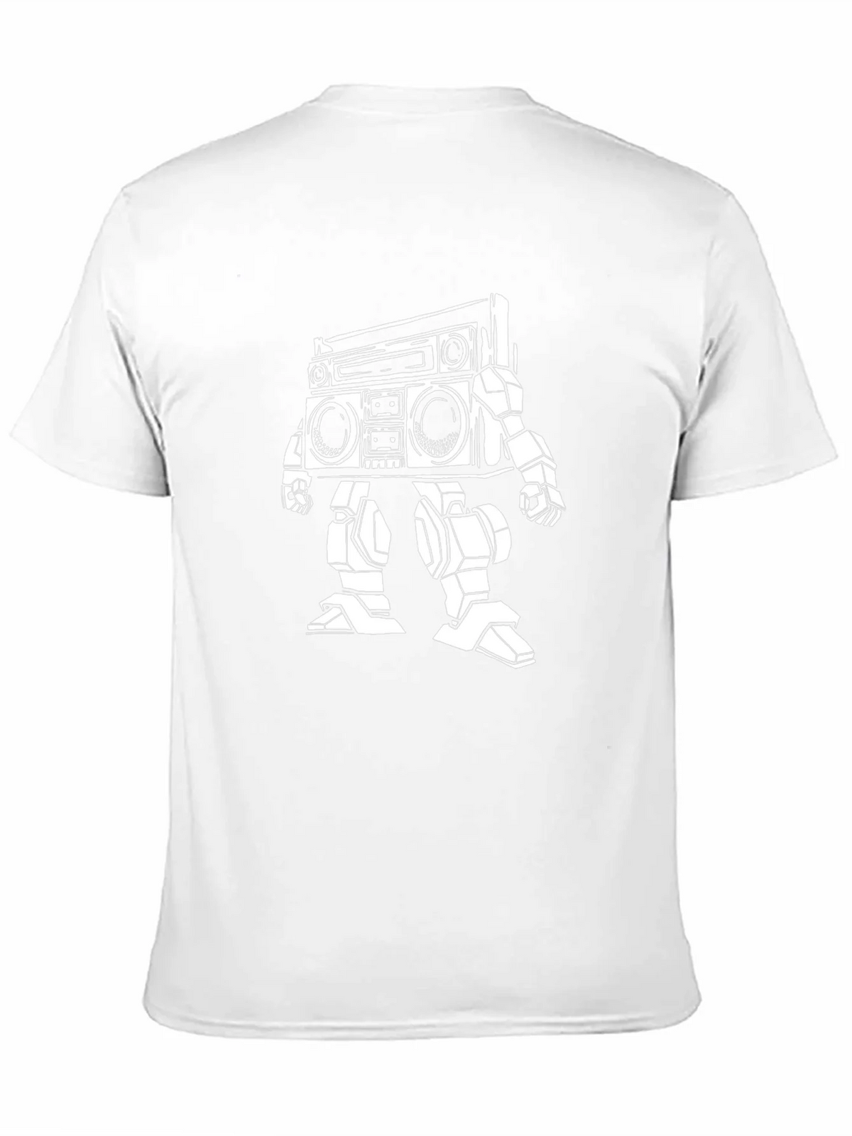Retro Robot Boombox T-Shirt - Black Cotton Tee product image 10