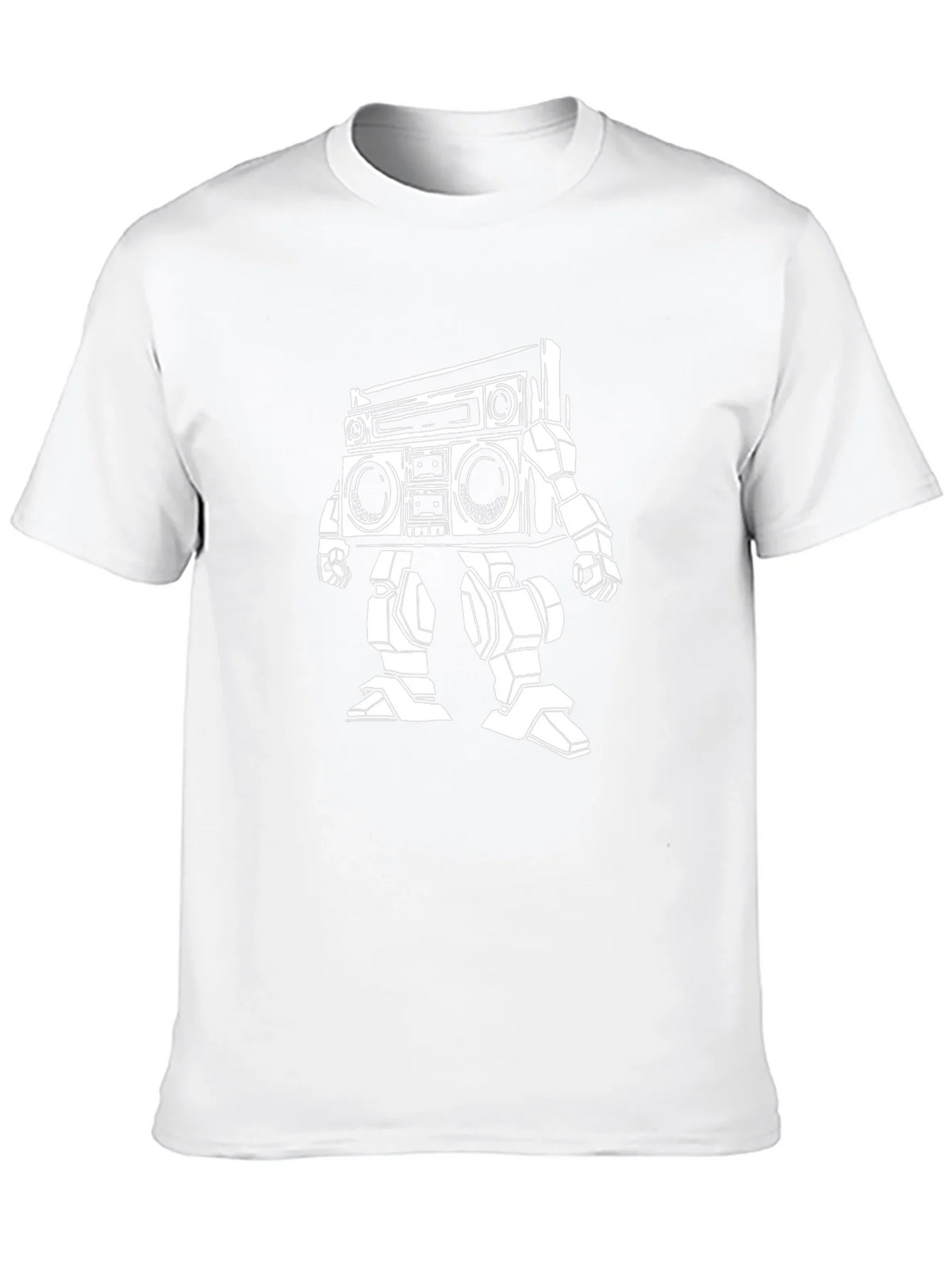 Retro Robot Boombox T-Shirt - Black Cotton Tee product image 9