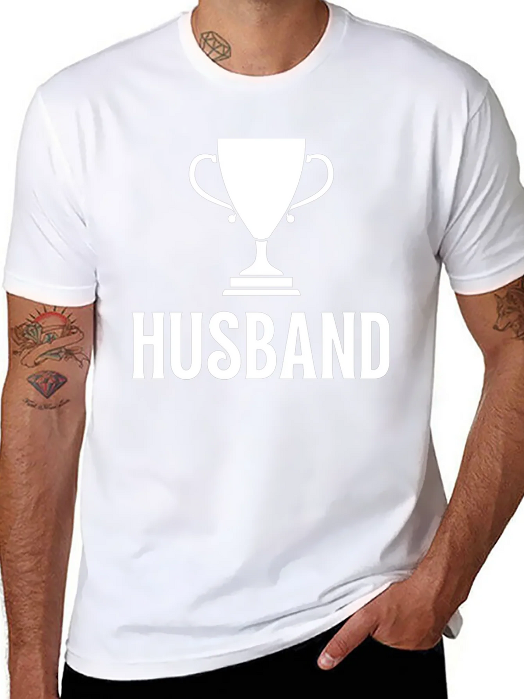 Husband Trophy Graphic T-Shirt - Black product image 7