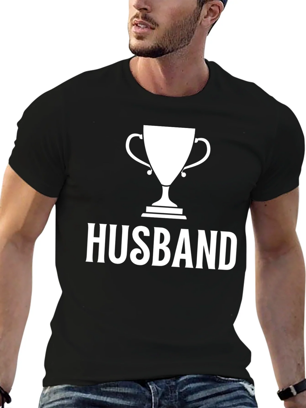 Husband Trophy Graphic T-Shirt - Black product image 6