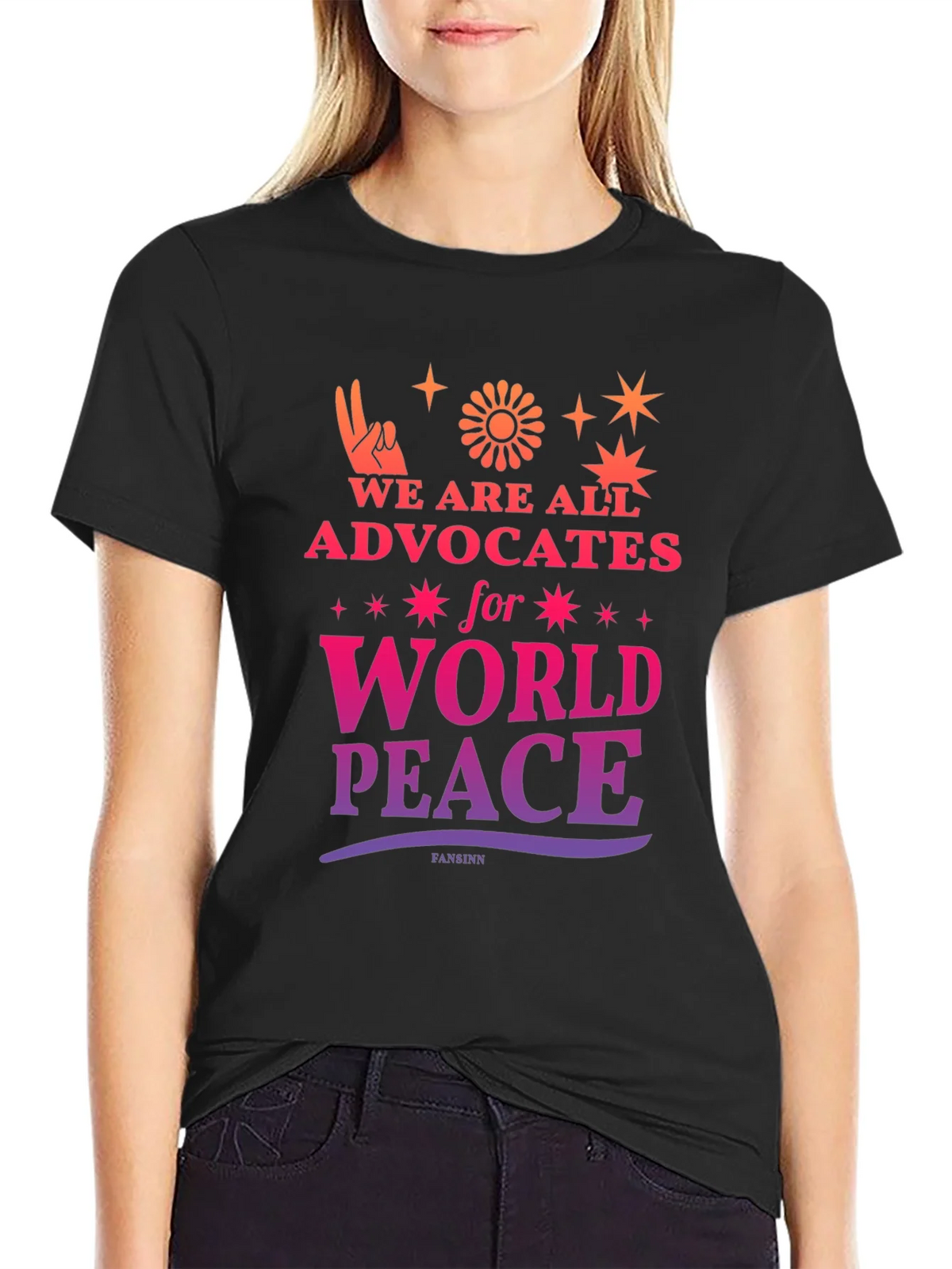 Advocates for World Peace Graphic Tee - Black product image 2