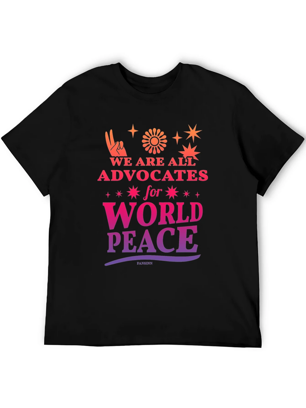 Advocates for World Peace Graphic Tee - Black product image 5