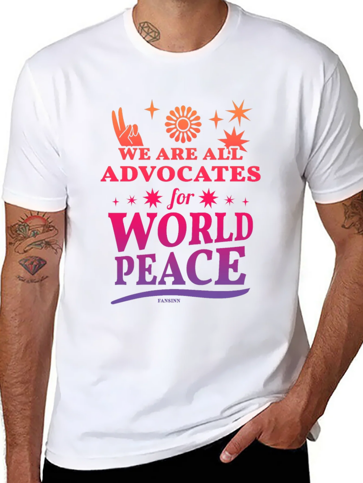 Advocates for World Peace Graphic Tee - Black product image 7