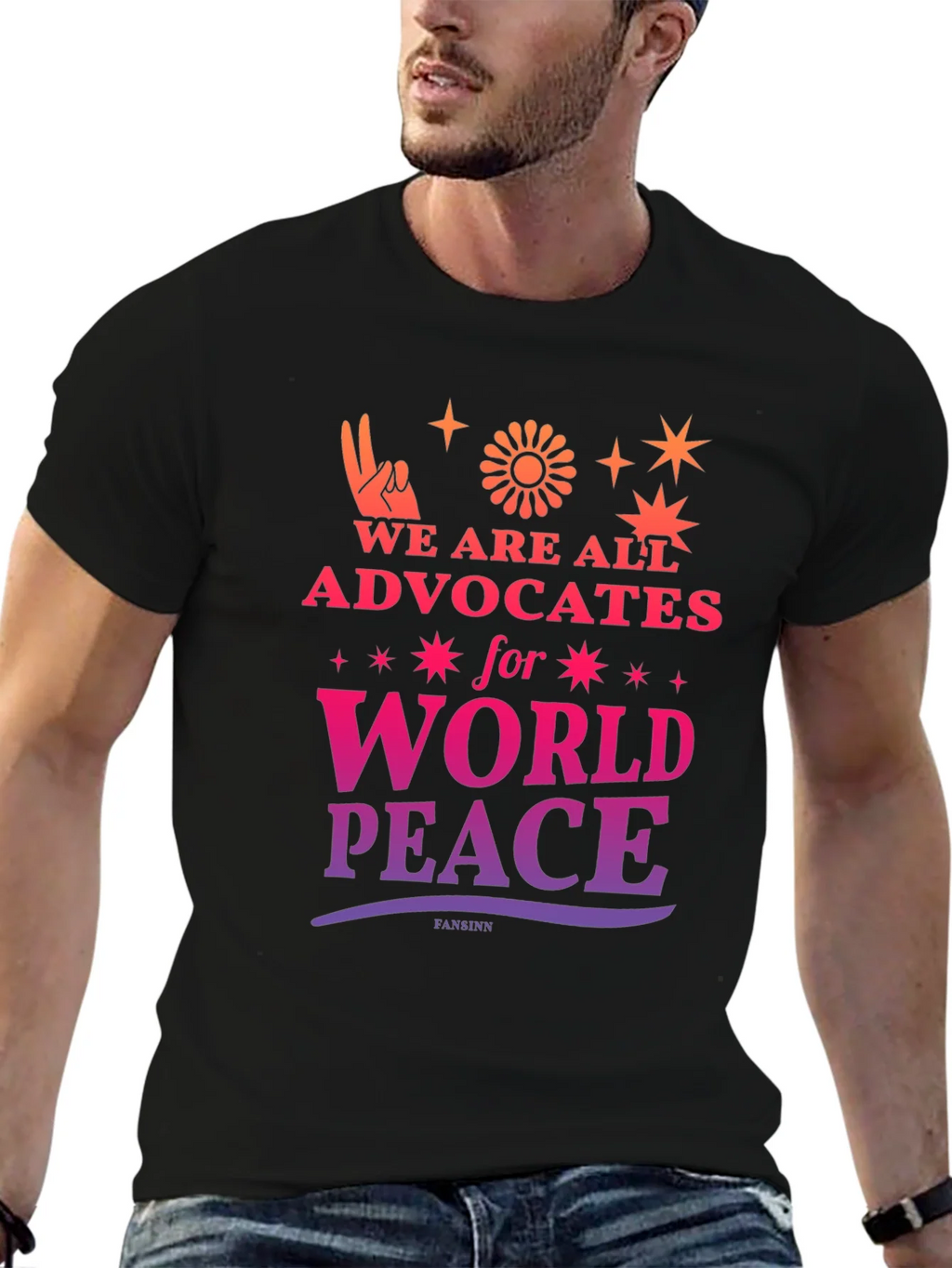 Advocates for World Peace Graphic Tee - Black product image 6
