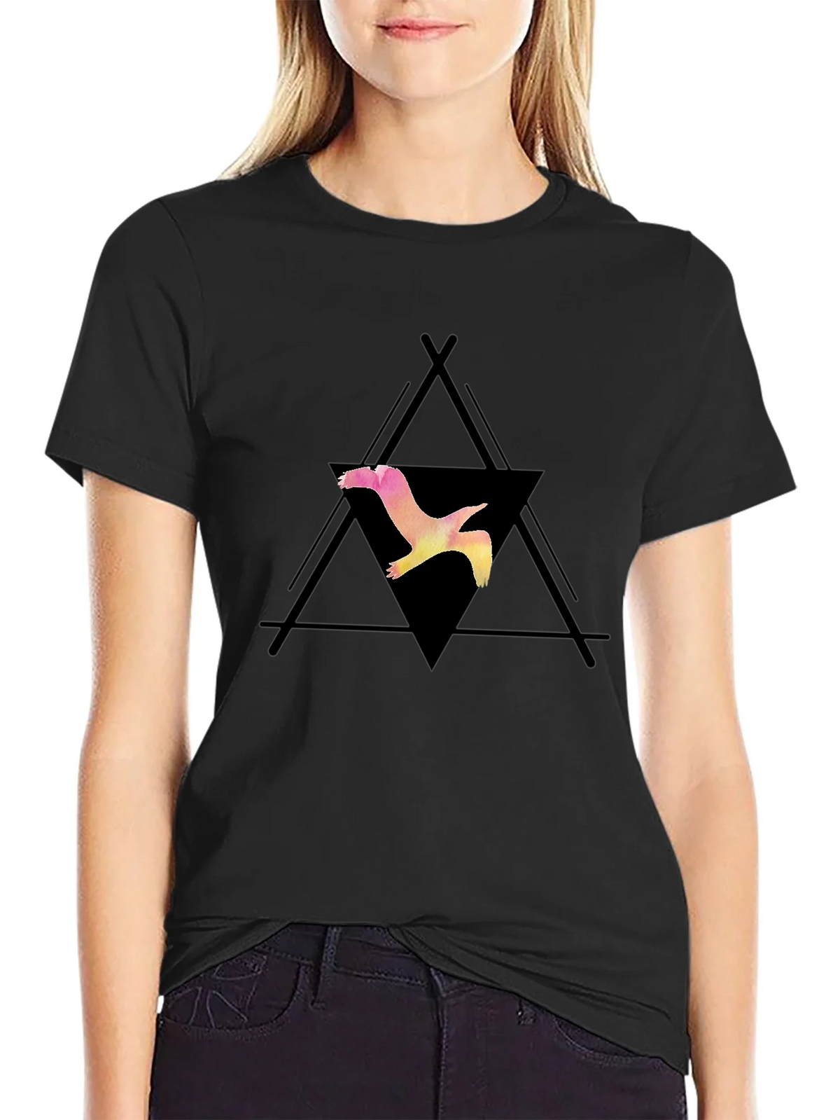 Bird Graphic Black T-Shirt product image 2