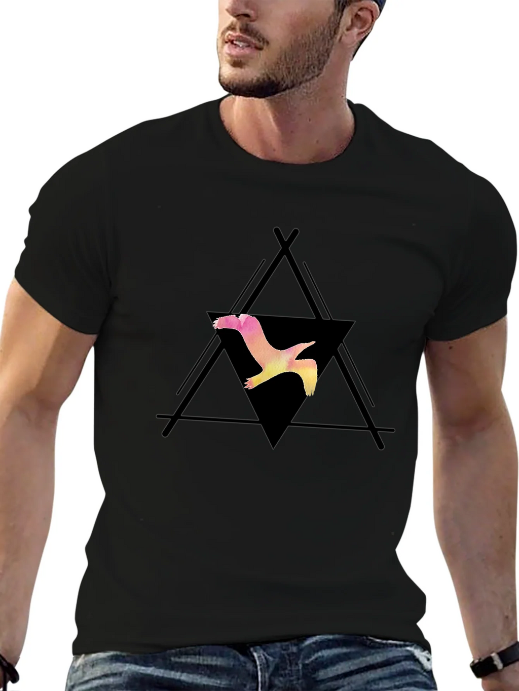 Bird Graphic Black T-Shirt product image 6