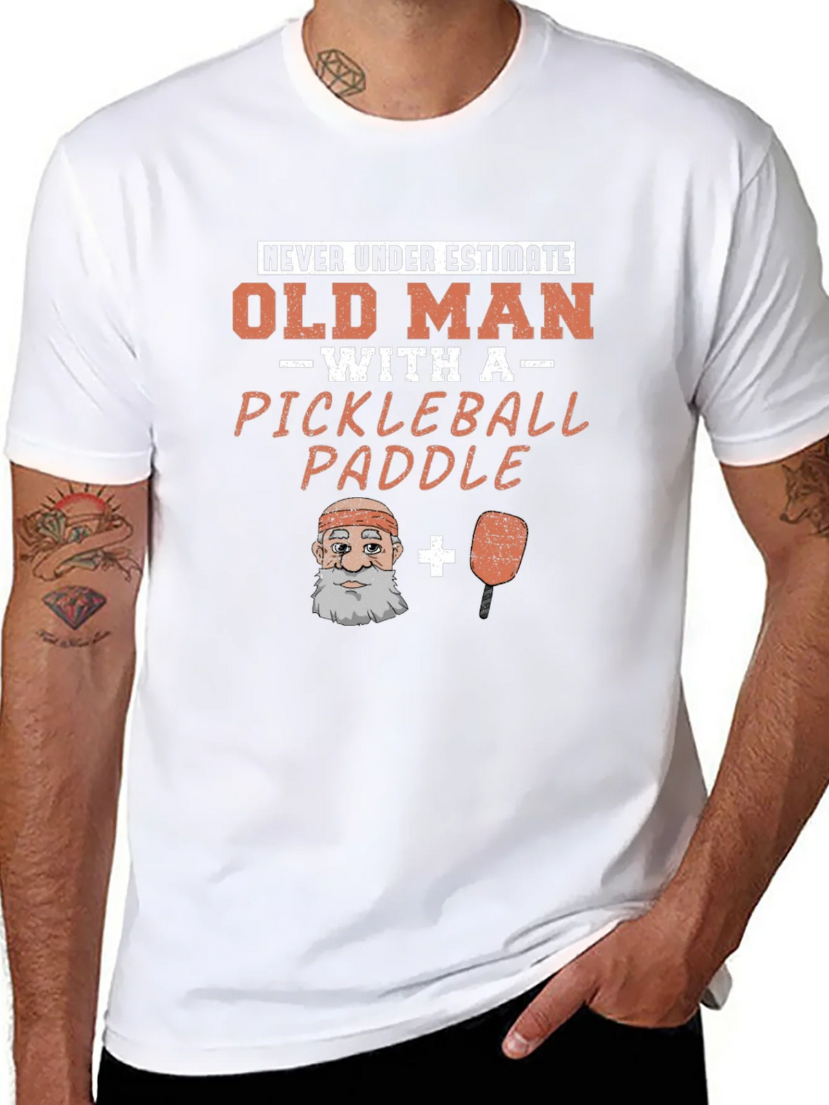 Old Man Pickleball Paddle Funny Graphic Tee product image 6