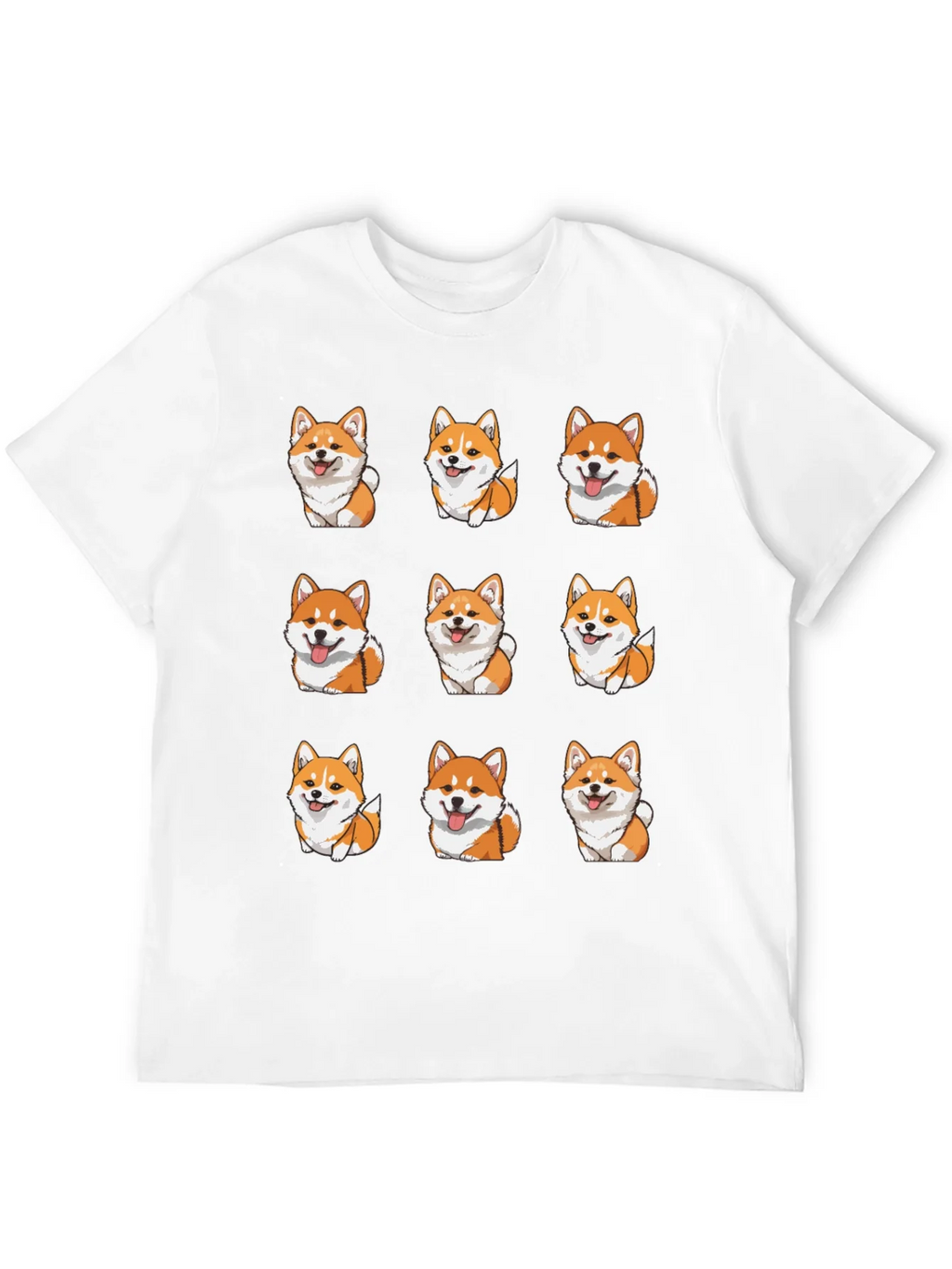 Corgi Dog Pattern Black T-Shirt product image 11