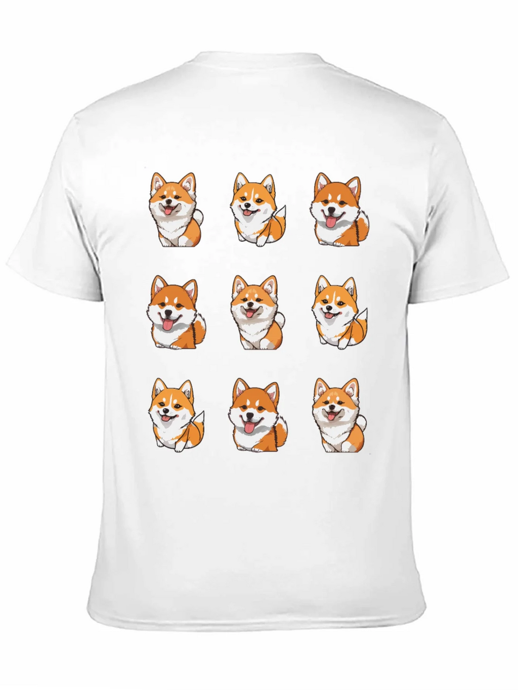 Corgi Dog Pattern Black T-Shirt product image 10