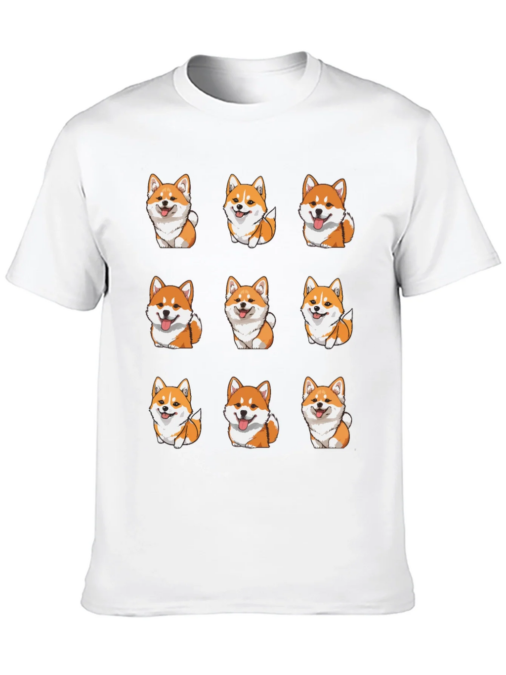 Corgi Dog Pattern Black T-Shirt product image 9