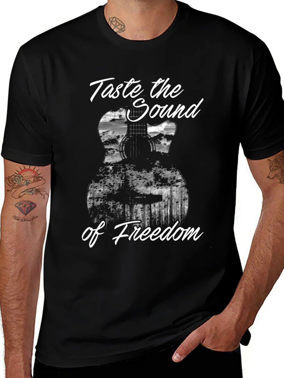 Taste the Sound of Freedom Guitar T-Shirt product image 1