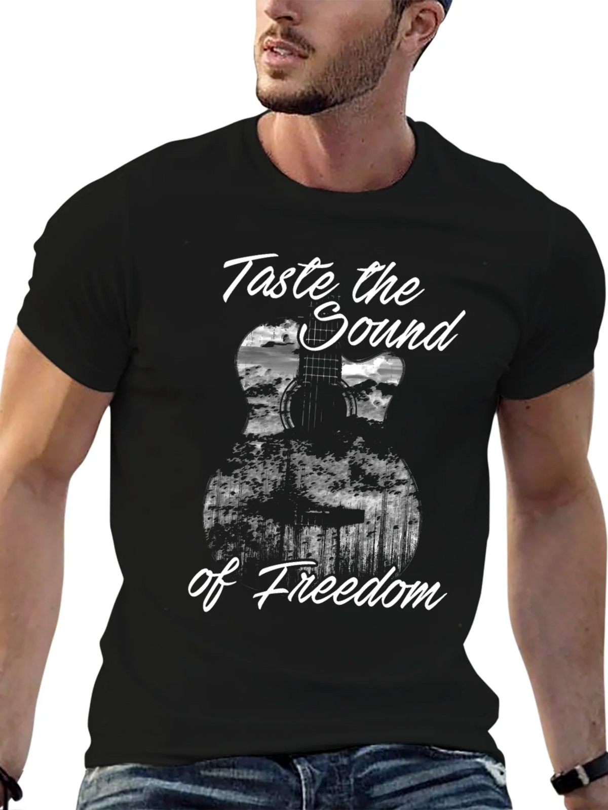 Taste the Sound of Freedom Guitar T-Shirt product image 6