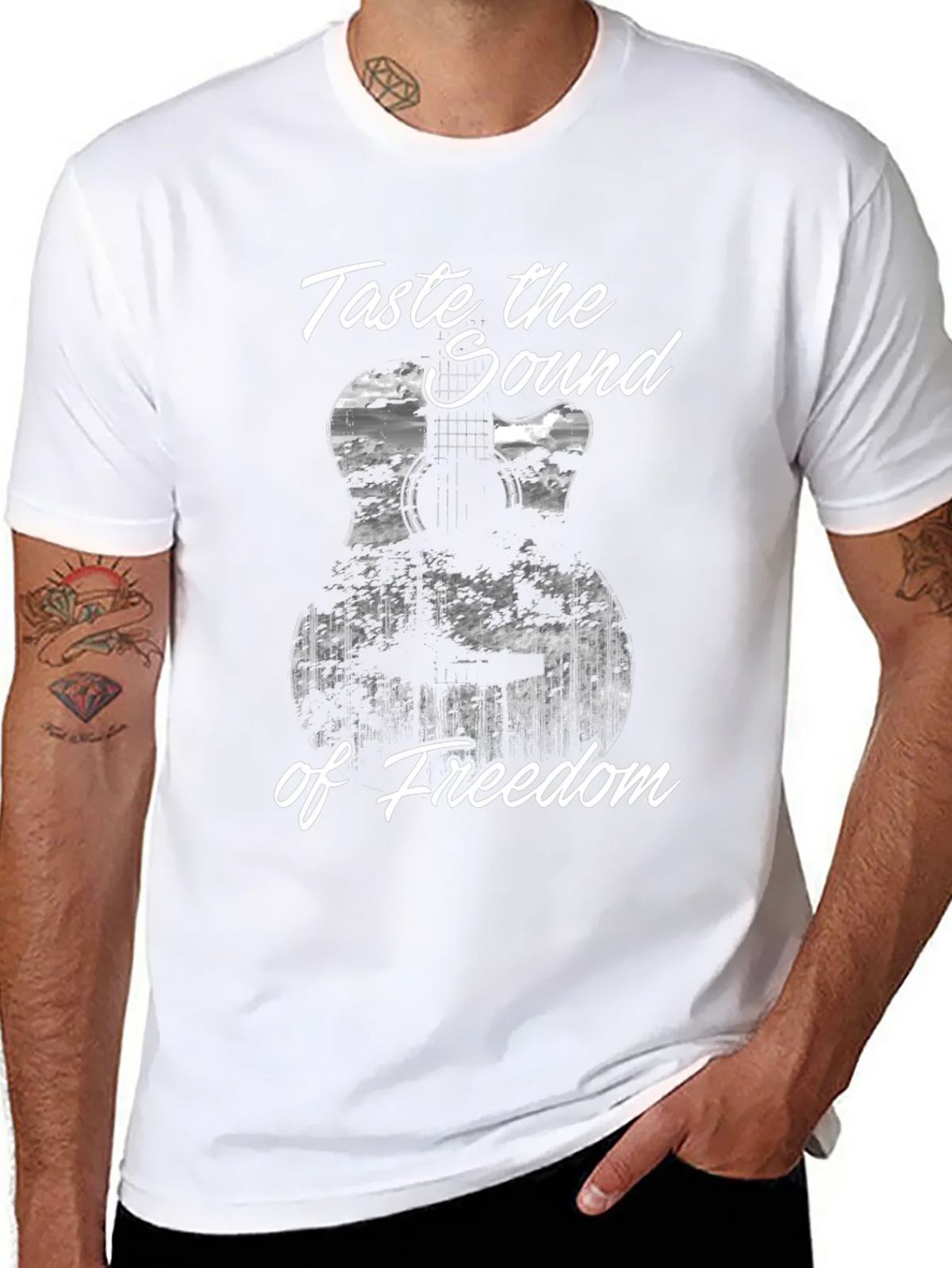 Taste the Sound of Freedom Guitar T-Shirt product image 7