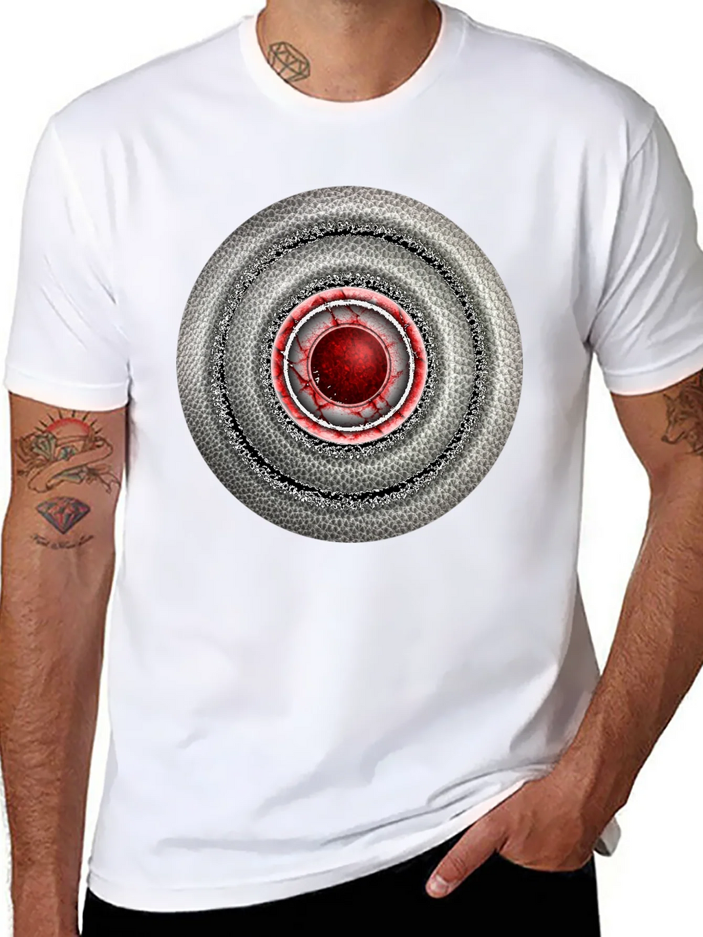 Abstract Target Graphic Mens Black T-Shirt product image 7