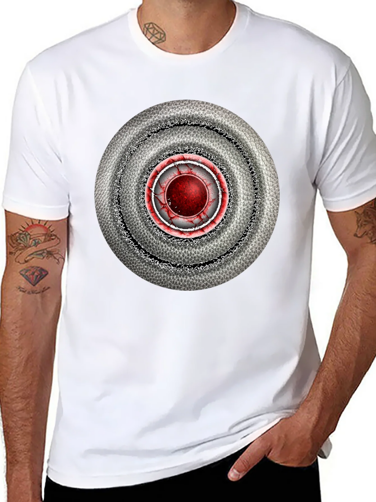 Abstract Target Graphic Mens Black T-Shirt product image 7