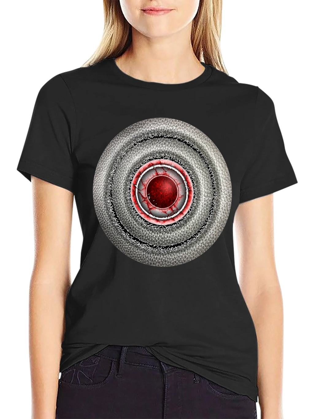 Abstract Target Graphic Mens Black T-Shirt product image 2