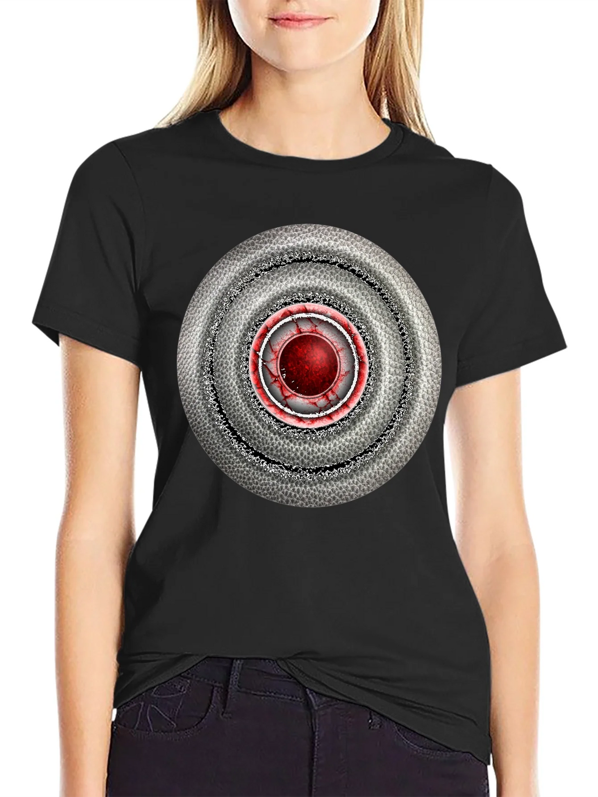 Abstract Target Graphic Mens Black T-Shirt product image 2