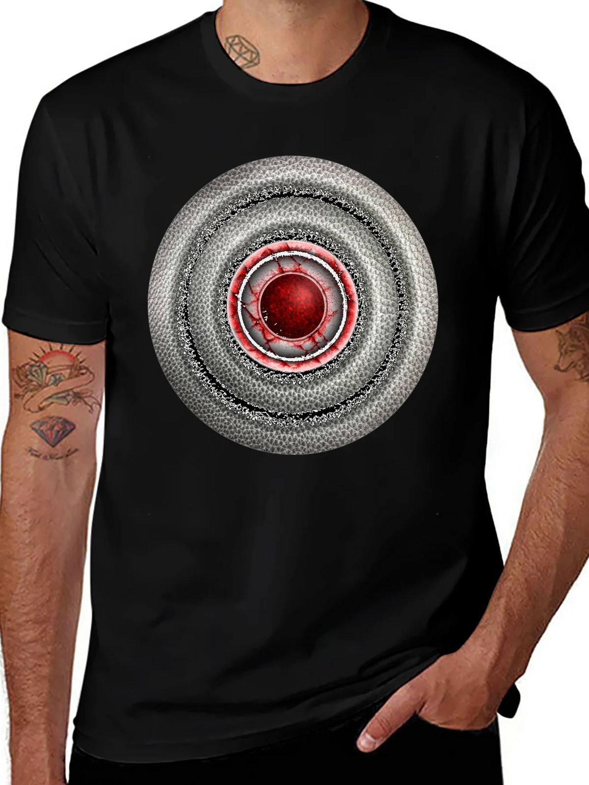 Abstract Target Graphic Mens Black T-Shirt product image 1