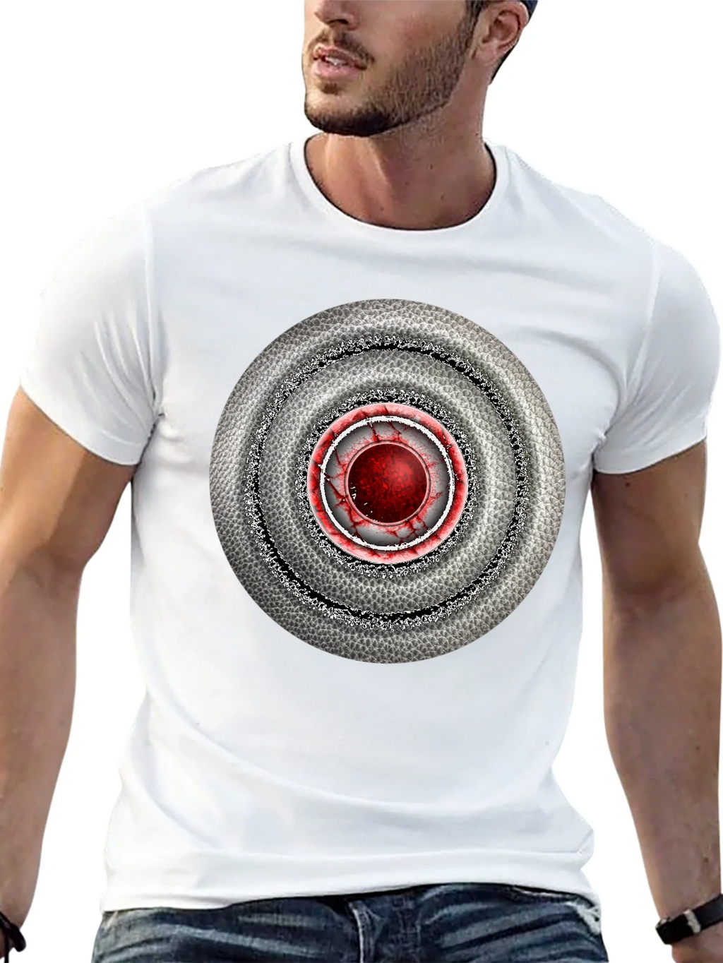 Abstract Target Graphic Mens Black T-Shirt product image 12