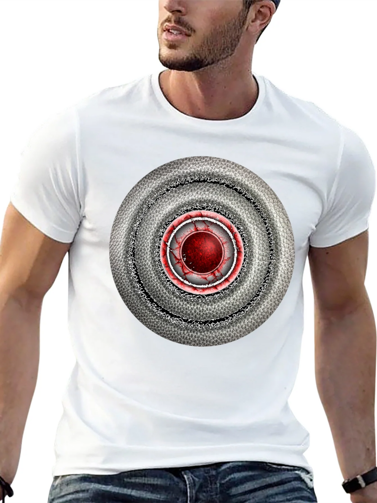 Abstract Target Graphic Mens Black T-Shirt product image 12