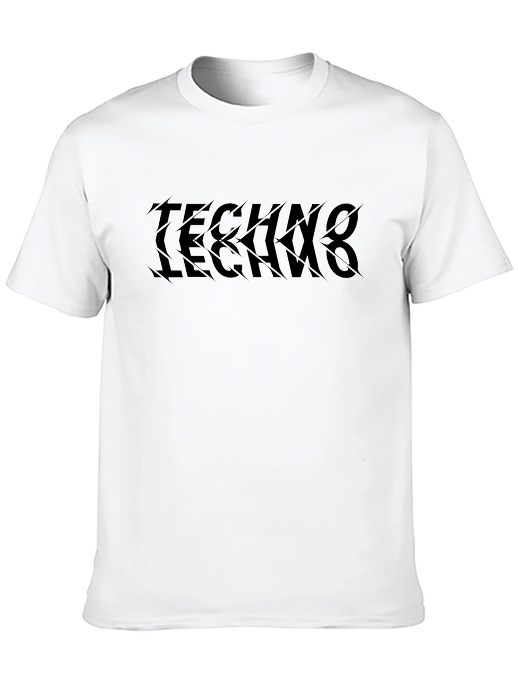 Techno Text Tee - Edgy Graphic Print T-Shirt product image 7