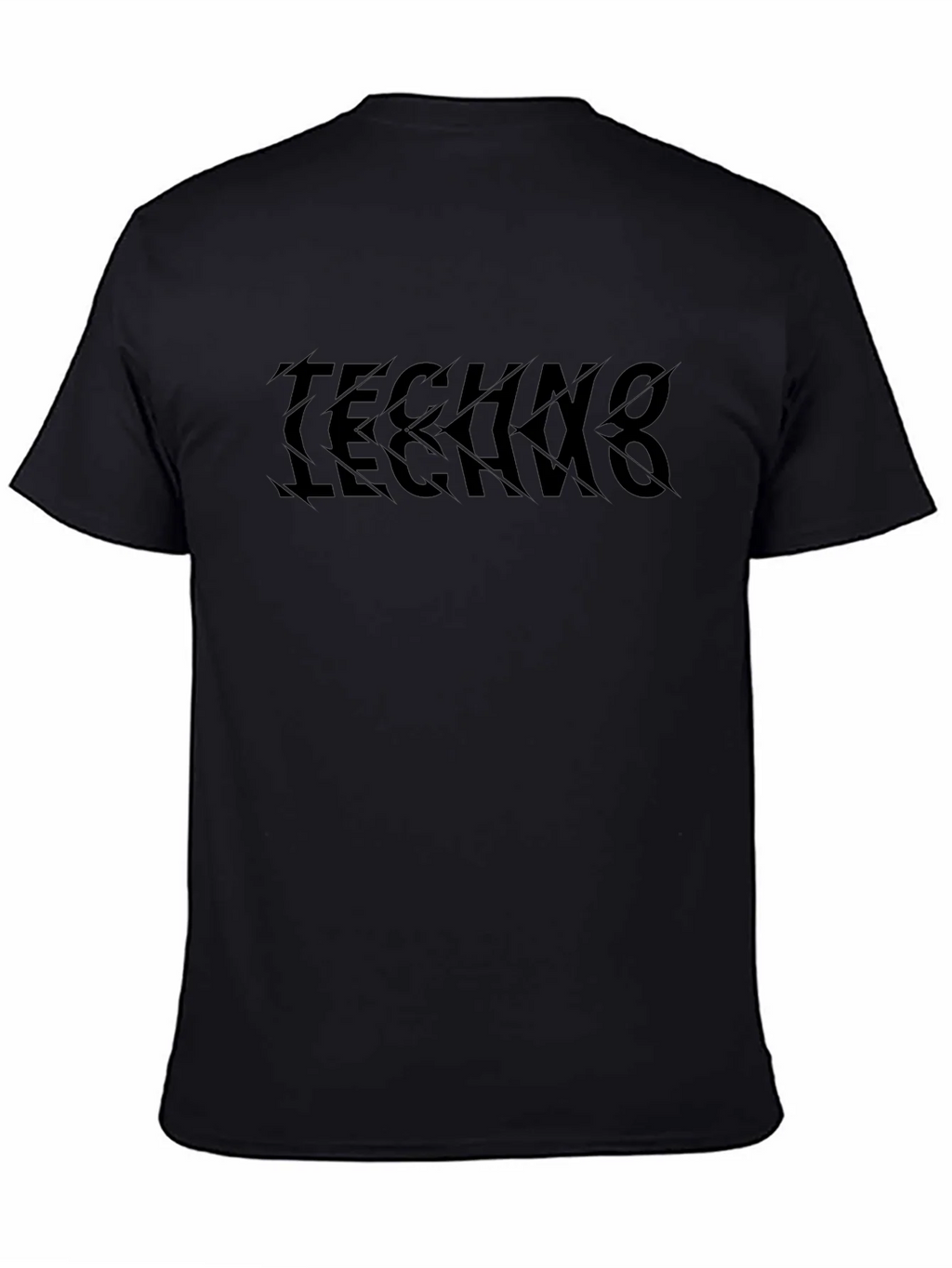 Techno Text Tee - Edgy Graphic Print T-Shirt product image 3