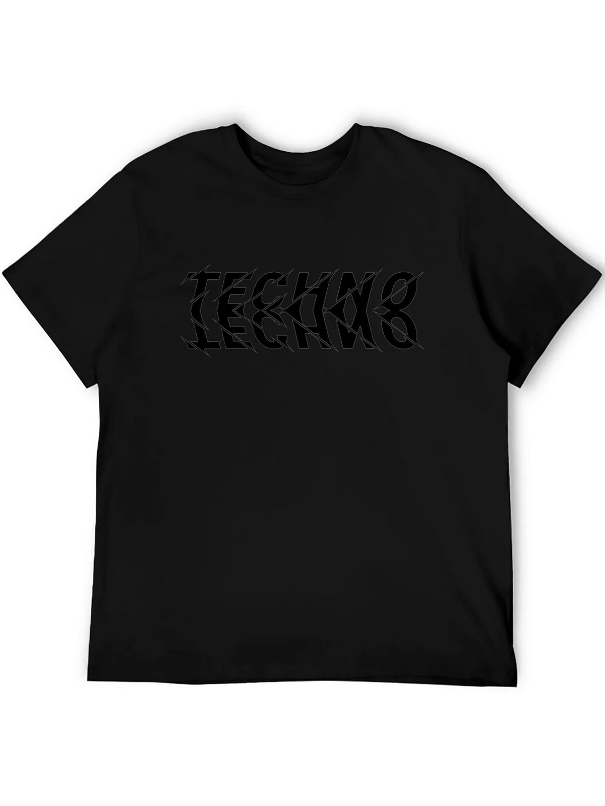 Techno Text Tee - Edgy Graphic Print T-Shirt product image 4