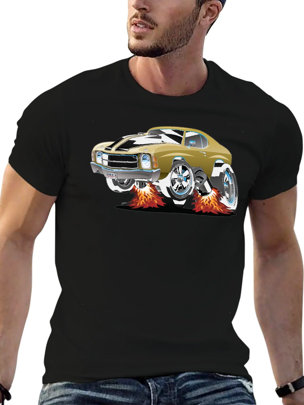 Car Graphic Tee - Black Cotton T-Shirt product image 6