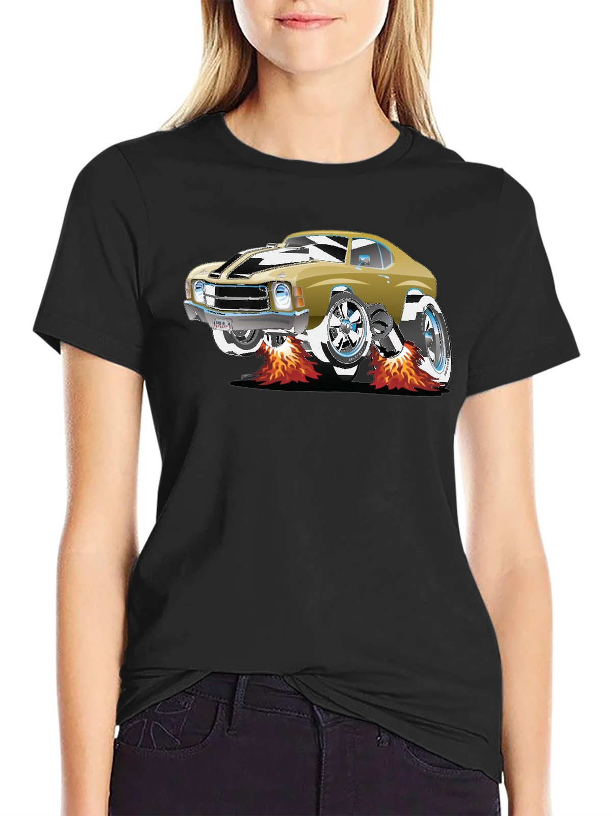 Car Graphic Tee - Black Cotton T-Shirt product image 2