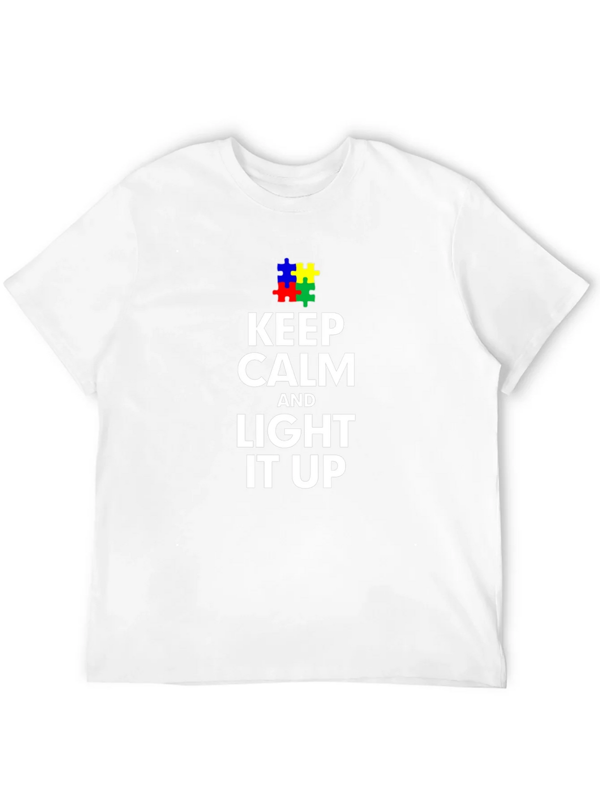 Keep Calm and Light it Up Autism Awareness T-Shirt product image 10