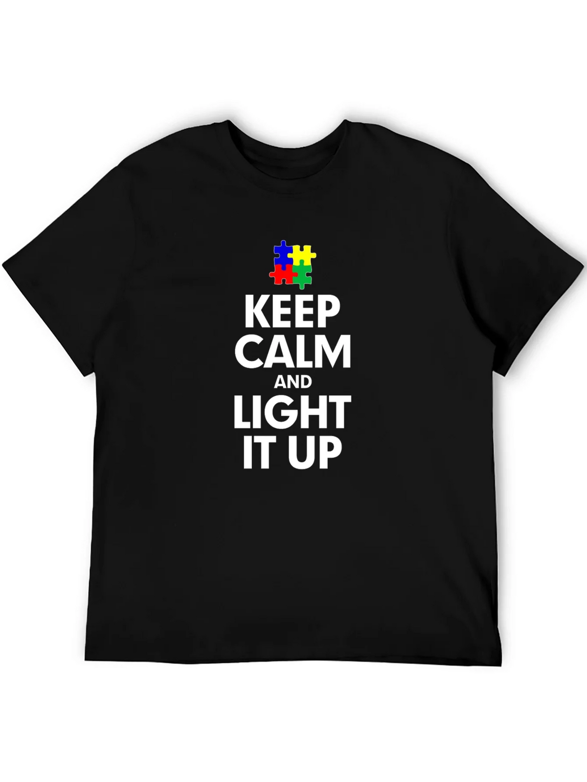 Keep Calm and Light it Up Autism Awareness T-Shirt product image 5
