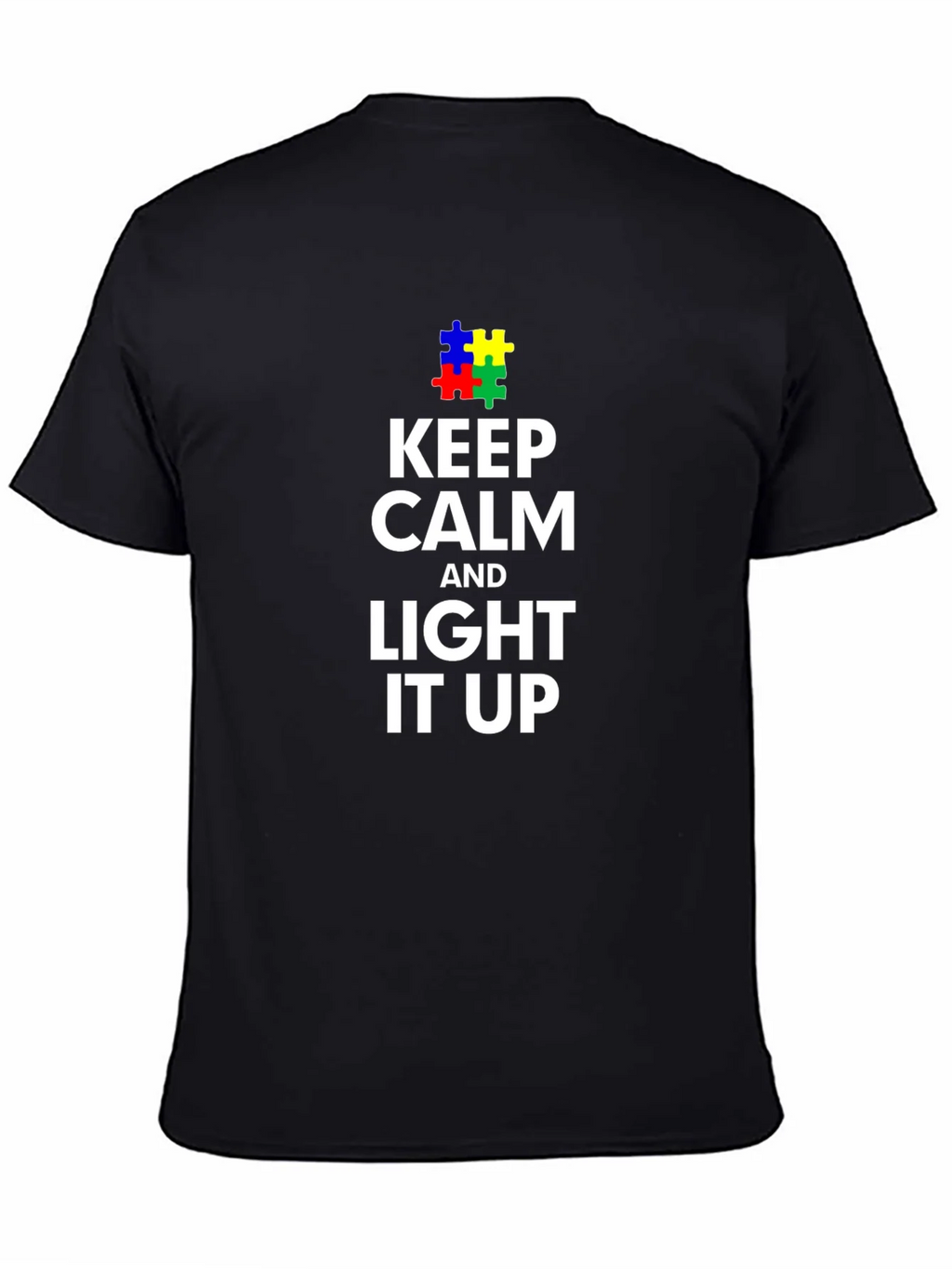 Keep Calm and Light it Up Autism Awareness T-Shirt product image 4