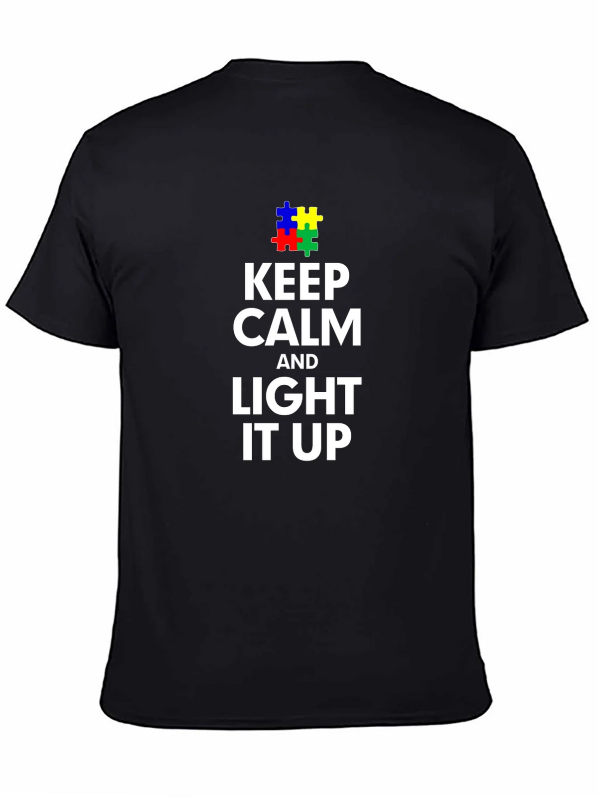 Keep Calm and Light it Up Autism Awareness T-Shirt product image 4
