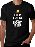 Keep Calm and Light it Up Autism Awareness T-Shirt product image 1