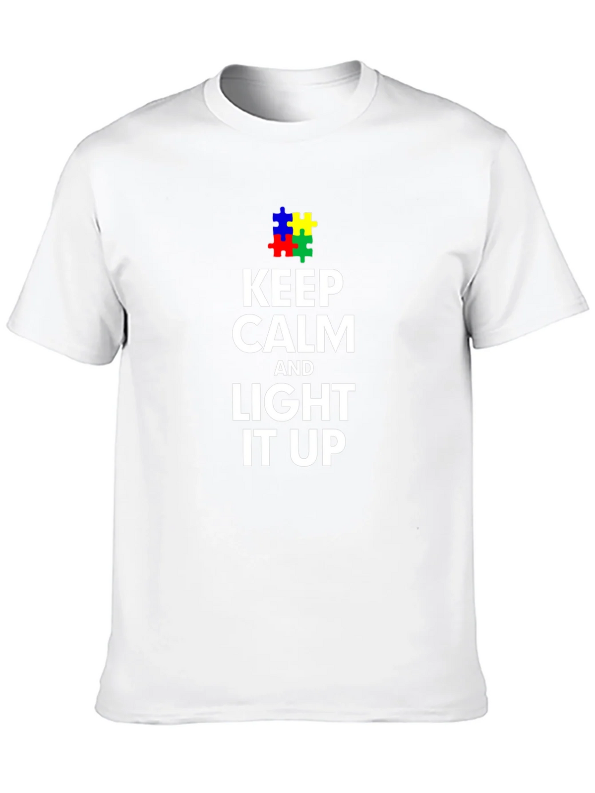 Keep Calm and Light it Up Autism Awareness T-Shirt product image 9