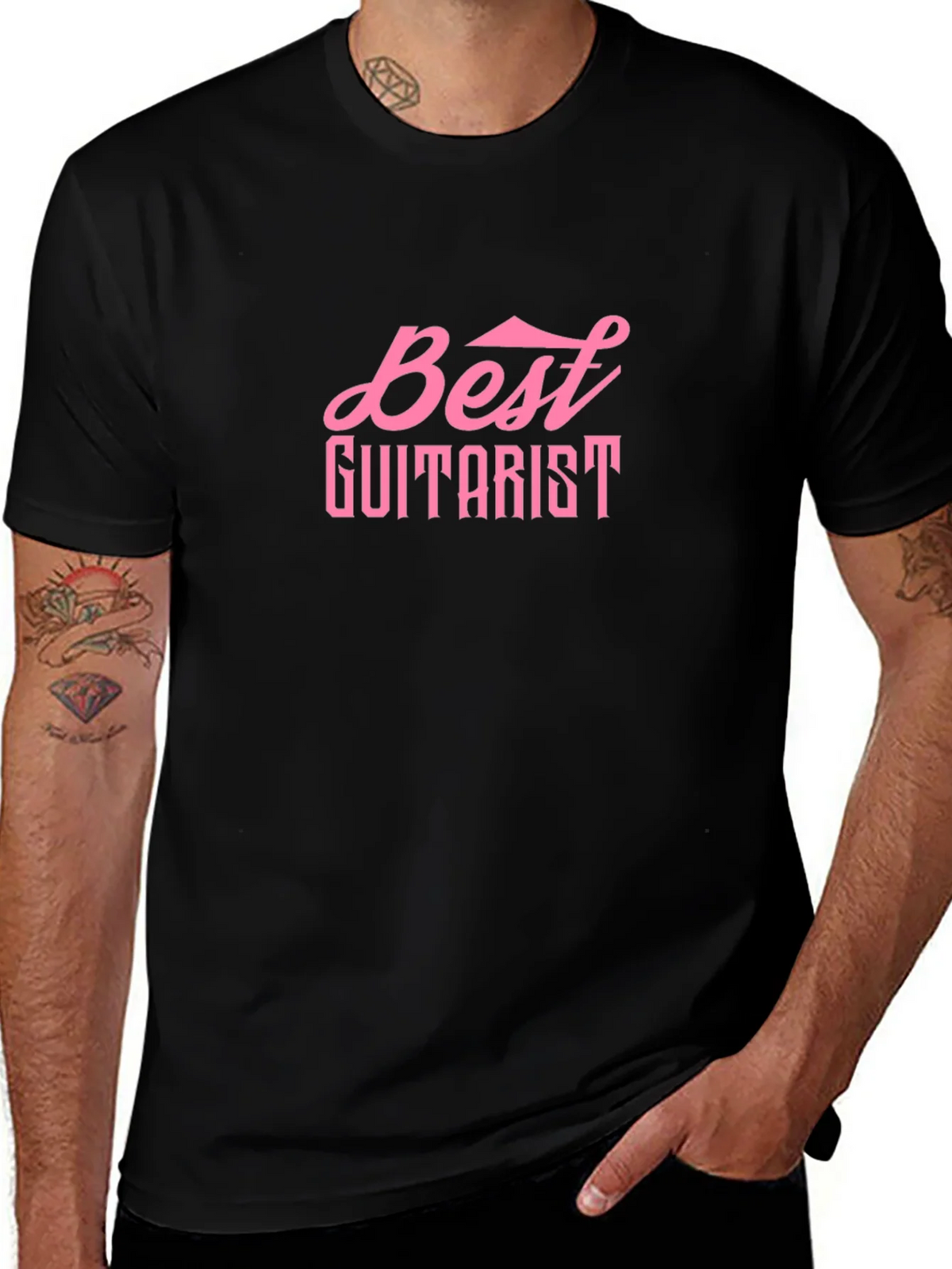 Best Guitarist Black Cotton T-Shirt product image 1